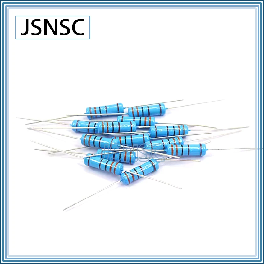 JSNSC 1000PCS 1% 2W 1R 2R 3R 10R 12R 15R 18R 20R 22R 24R 27R 30R 33R 36R 39R 43R 47R 51R 56R 1K 10K OHM DIP Metal Film Resistor