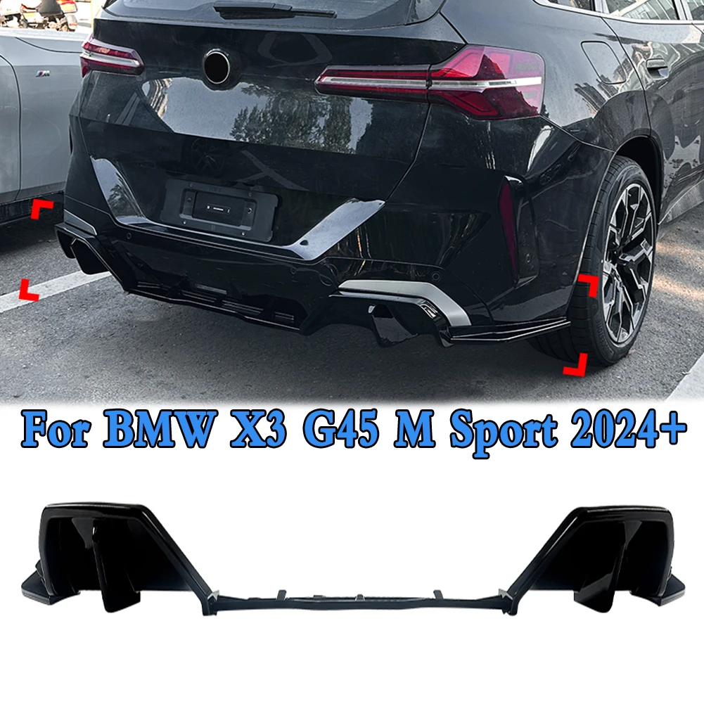 

For BMW X3 G45 M Sport 2024+ Car Rear Bumper Lip Diffuser Spoiler Splitter Protector Auto Accessories