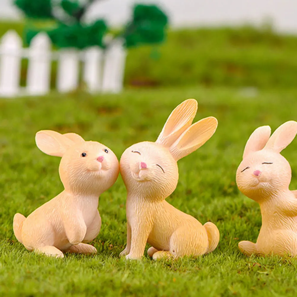 

10pcs Mini Rabbit Adornments Resin Decorative naments for Micro L Garden Moss Decor Durable Premium Material Home Statue