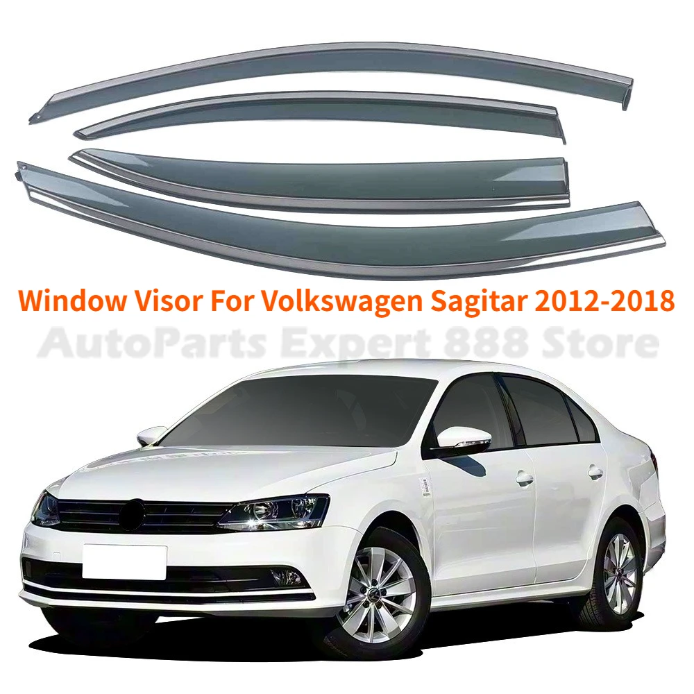 Weather Shield Window Visor For Volkswagen Sagitar 2012-2018 Car Parts Rain Guard Deflector Windshield Rain Eyebrow Awning Trim