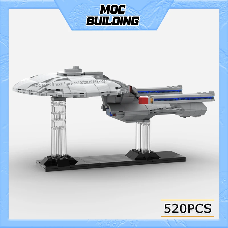 MOC Building Blocks Space Series Model Mini Scale Starship DIY Assemble Bricks Creative Spaceship Toys Collection Display Gifts