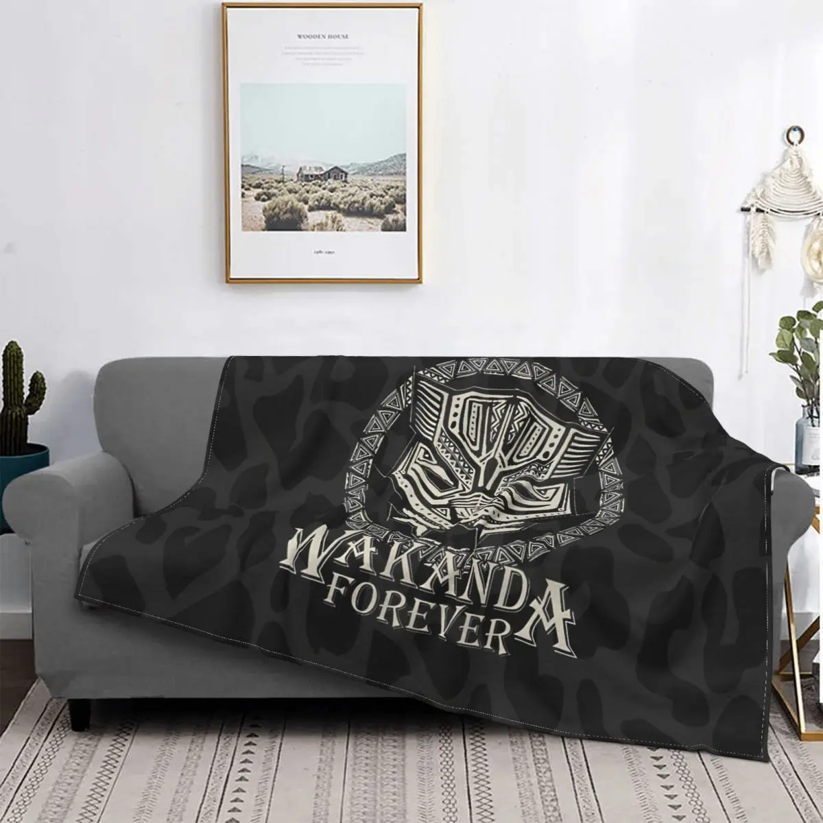 MARVEL Super Hero Blanket Black Panther Velvet Autumn/Winter Multifunction Ultra-Soft Throw Blankets For Sofa Rug Piece