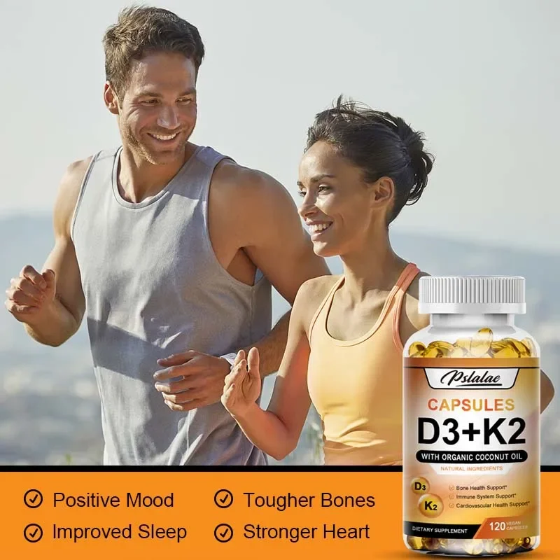 Vitamin D3 + K2 Capsules - Promotes Bone, Dental and Cardiovascular Health and Supports The Immune System