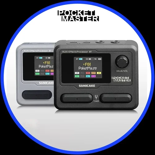 SONICAKE Pocket Master 일렉트릭 기타베이스 앰프 OTG 루퍼 선물로 IR 멀티 효과 모델링 1.77 LCD 화면 사용자 정의
