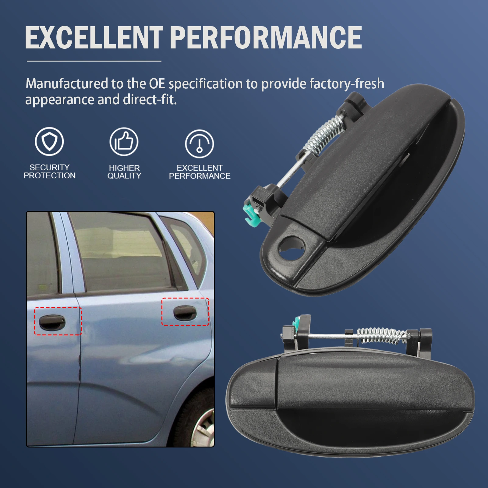 

4 PCS Outside Door Handle SET 96541633 For GM Chevrolet Chevy Aveo 2004-2011 Daewoo Kalos 2002-2019 96583053 1521136