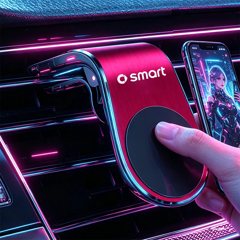 Magnetic Car Phone Holder Metal Stand Accessories For Smart Fortwo Forfour Forjeremy Forvision 453 Brabus Roadster Auto Interior