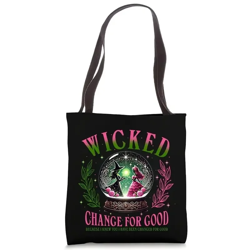 

Wicked The Musical Inspired Black Tote Bag Open-Top Shopper Shoulder Bag for School, College, Travel & Gift-Giving