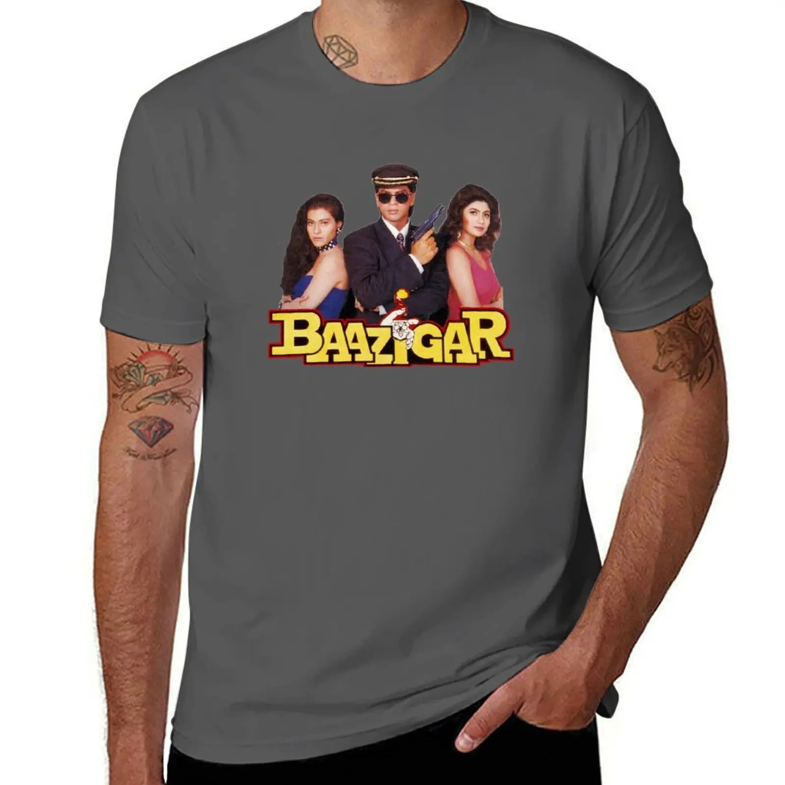 

Baazigar Vintage Design Khan - Shahrukh T-Shirt Soft Cotton Print T-Shirt
