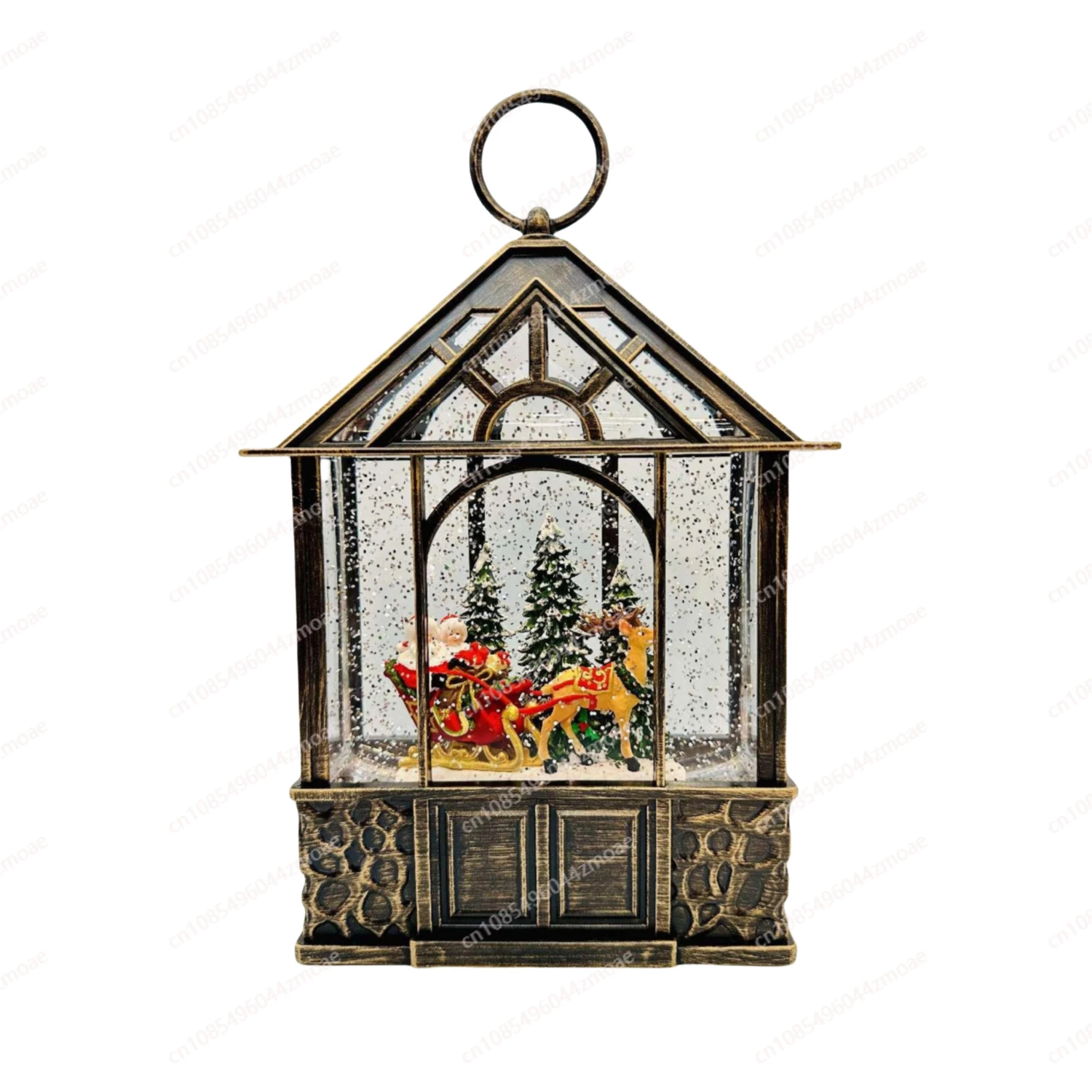 Christmas Decoration Supplies Lighted Plastic Snow Globe Fulling Water Lantern