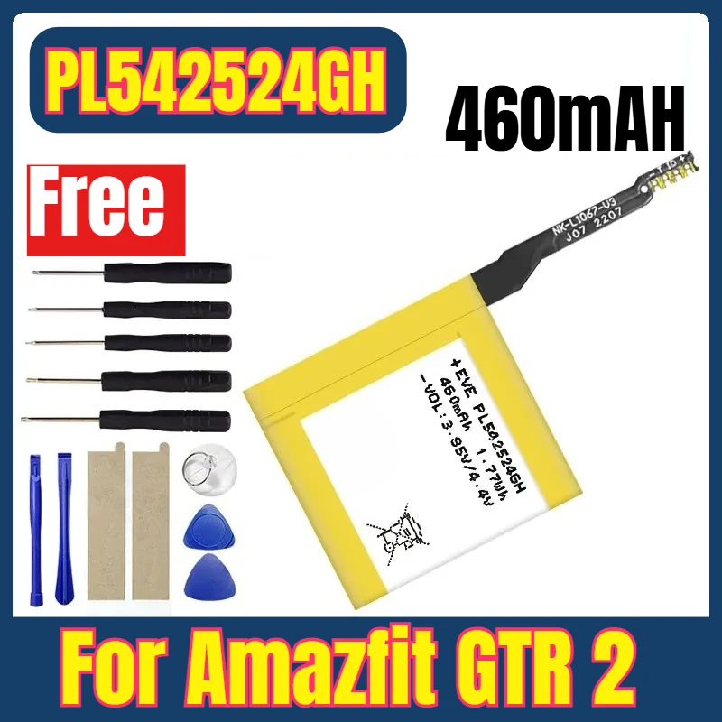 

PL542524GH 460mAH Watches Batteries for Amazfit GTR 2 2E Smart Watch + Free Tools