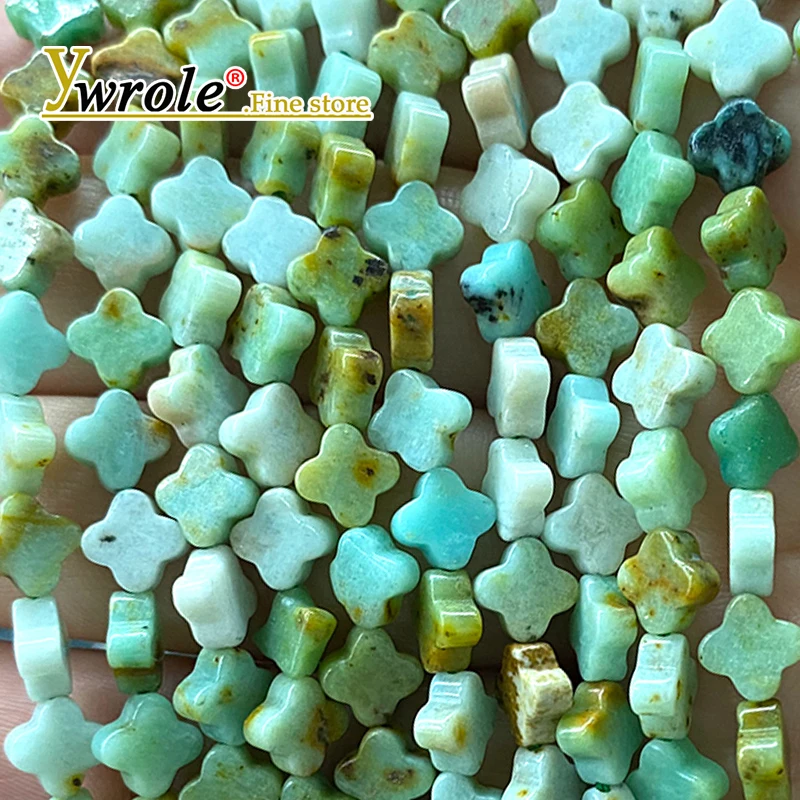 الحجر الطبيعي 7-8 مللي متر البرسيم شكل النمسا اليشم فضفاض خزر عازل لصنع المجوهرات أقراط يدوية سوار إكسسوارات جذابة