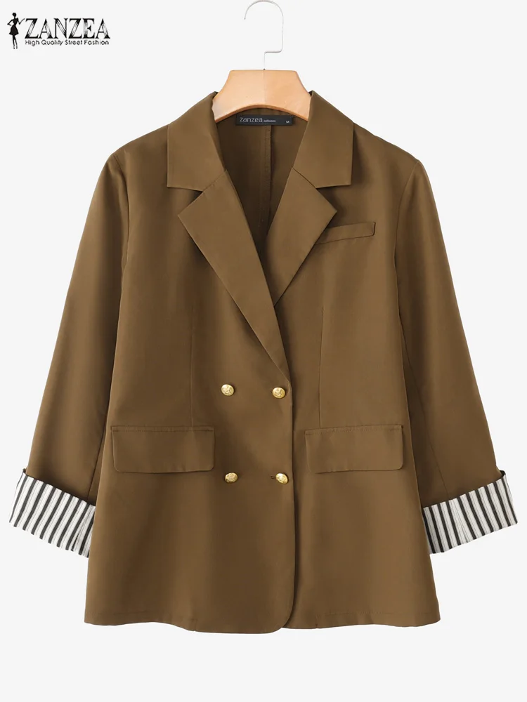 

2025 ZANZEA Autumn Women Blazer Jackets Casual Buttons Down Coats Stylish OL Outwear Elegant Lapel Neck Long Sleeve Blazer Suits