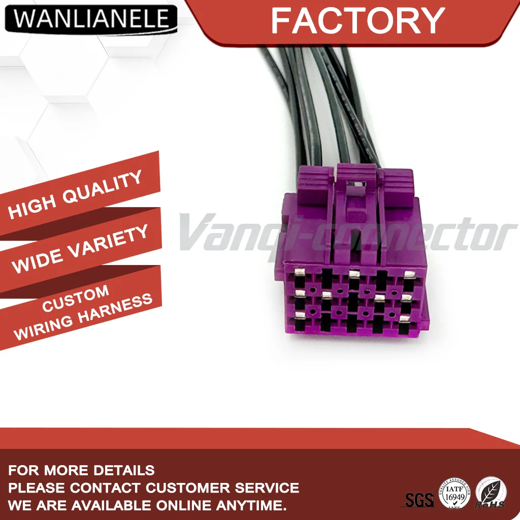 50set 1-967623-1 15Pin 5mm Pitch Automotive Connector Female Housing 3Row Purple Car Wiring Plug