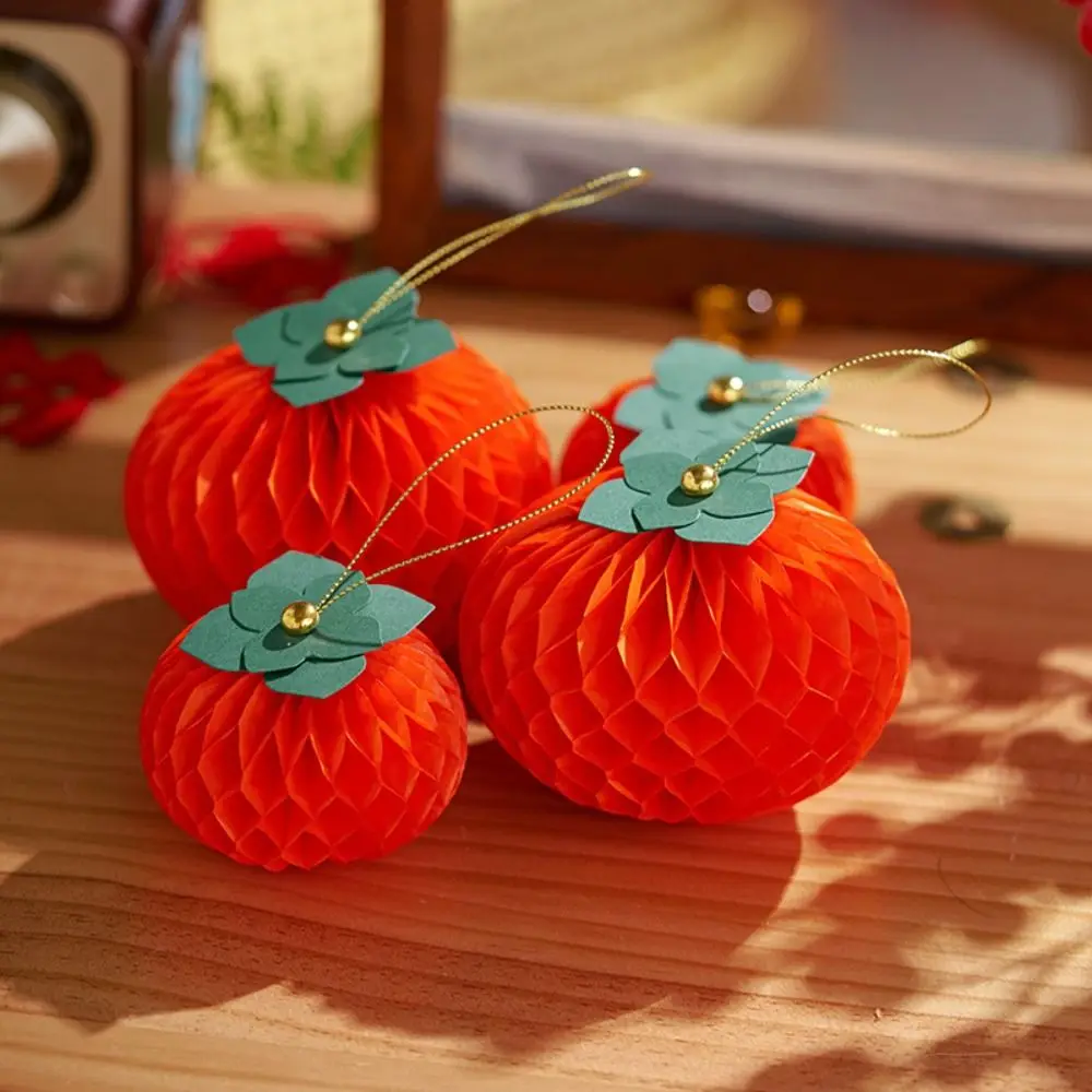 

Small Size Persimmon Origami Ornament Lucky Symbol Creative Design Desktop Pendant Handmade Craft Festive Style