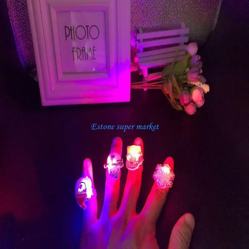 090B 50 قطعة/مجموعة حلقات الهالوين من السيليكون على شكل سانتا كلوز لوازم الحفلات