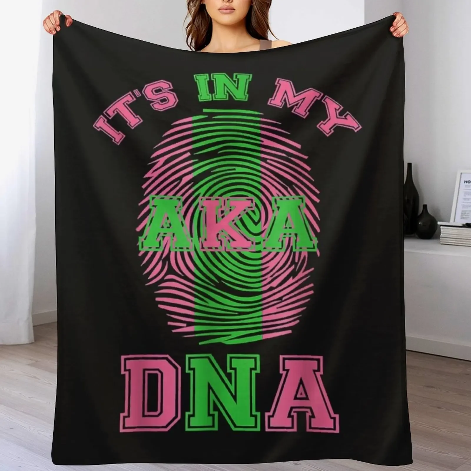 

Its in my DNA Aka Paraphernalia Sorority TShirt7 Throw Blanket Long Lasting Soft Plush Blanket for Daily Use