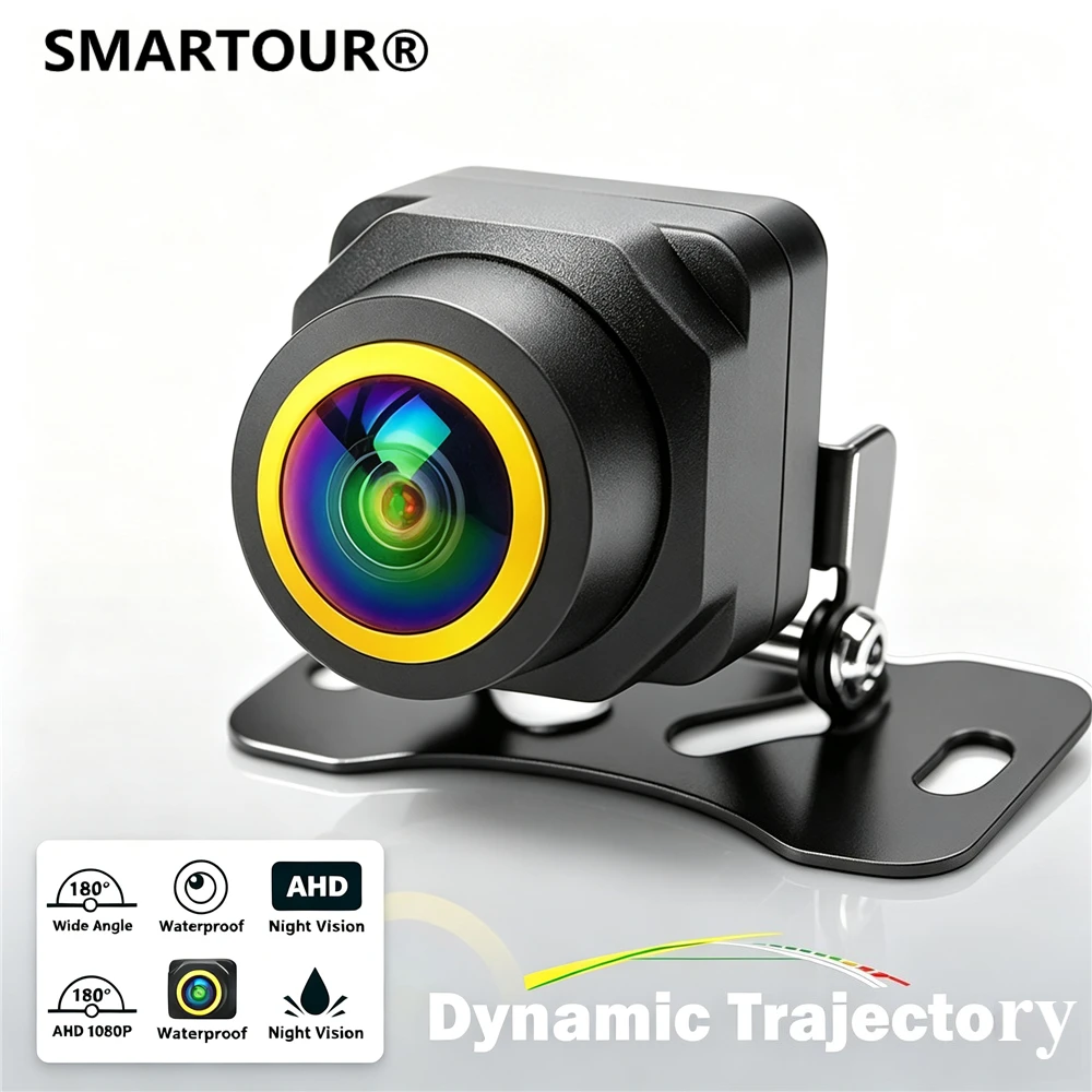 Caméra de recul universelle pour voiture AHD 1080P 720P CVBS NTSC avec trajectoire de stationnement dynamique, caméra de vision arrière étanche avec vision nocturne Starlight