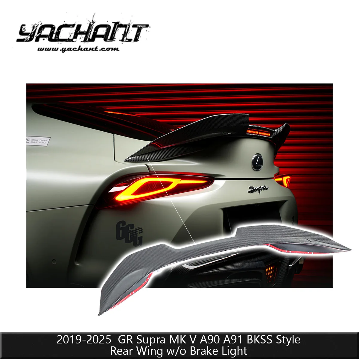 Carbon Fiber BKSS Style Rear Wing Fit For 2019-2025 Supra MK V A90 A91 Sculpted Rear Aero Blade