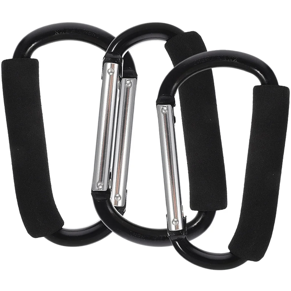

3pcs Stroller Hooks for Diaper Bags Practical Aluminum Alloy Heavy Duty Baby Stroller Accessories Shopping Cart Hangers