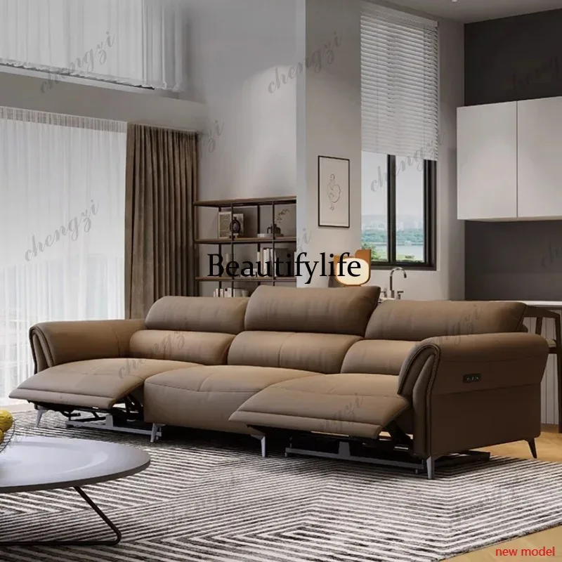 Designer Genuine Leather Sofa Unique Fancy Modern Loveseat Lounge Sofa Recliner Italian Woonkamer Banken Living Room FurniturAB0