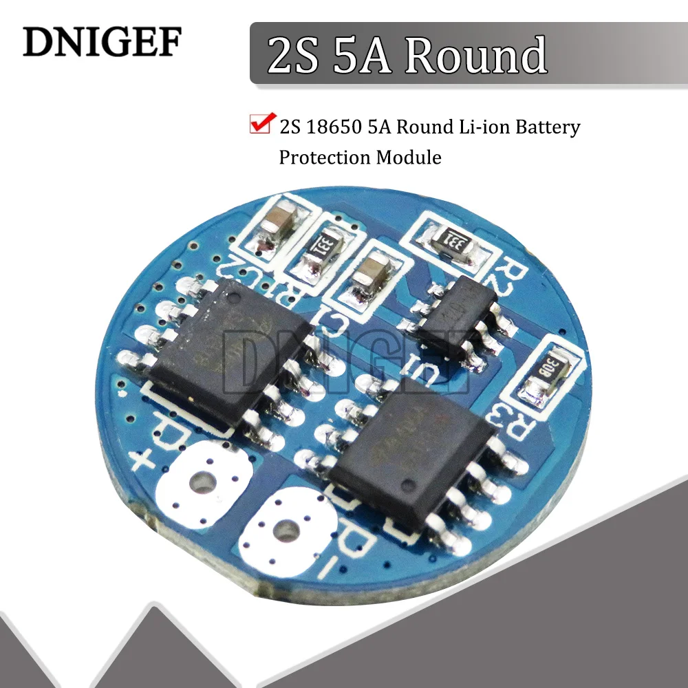 PCB BMS 2S 18650 5A Round Li-ion Battery Protection Module 7A Current Limiting 5A Working Current