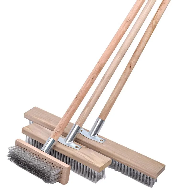 Stainless Steel Wire Broom Brush Corrosion-Resistant Heavy Floor Scrubbing Brush Rough Scrubber Duty Weed Moss Remover