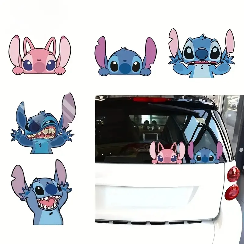 

Disney Stitch забавные наклейки для экшн-автомобилей, персонажи аниме, покрывающие царапины, наклейки для электромобиля, мотоцикла, подарки на день рождения