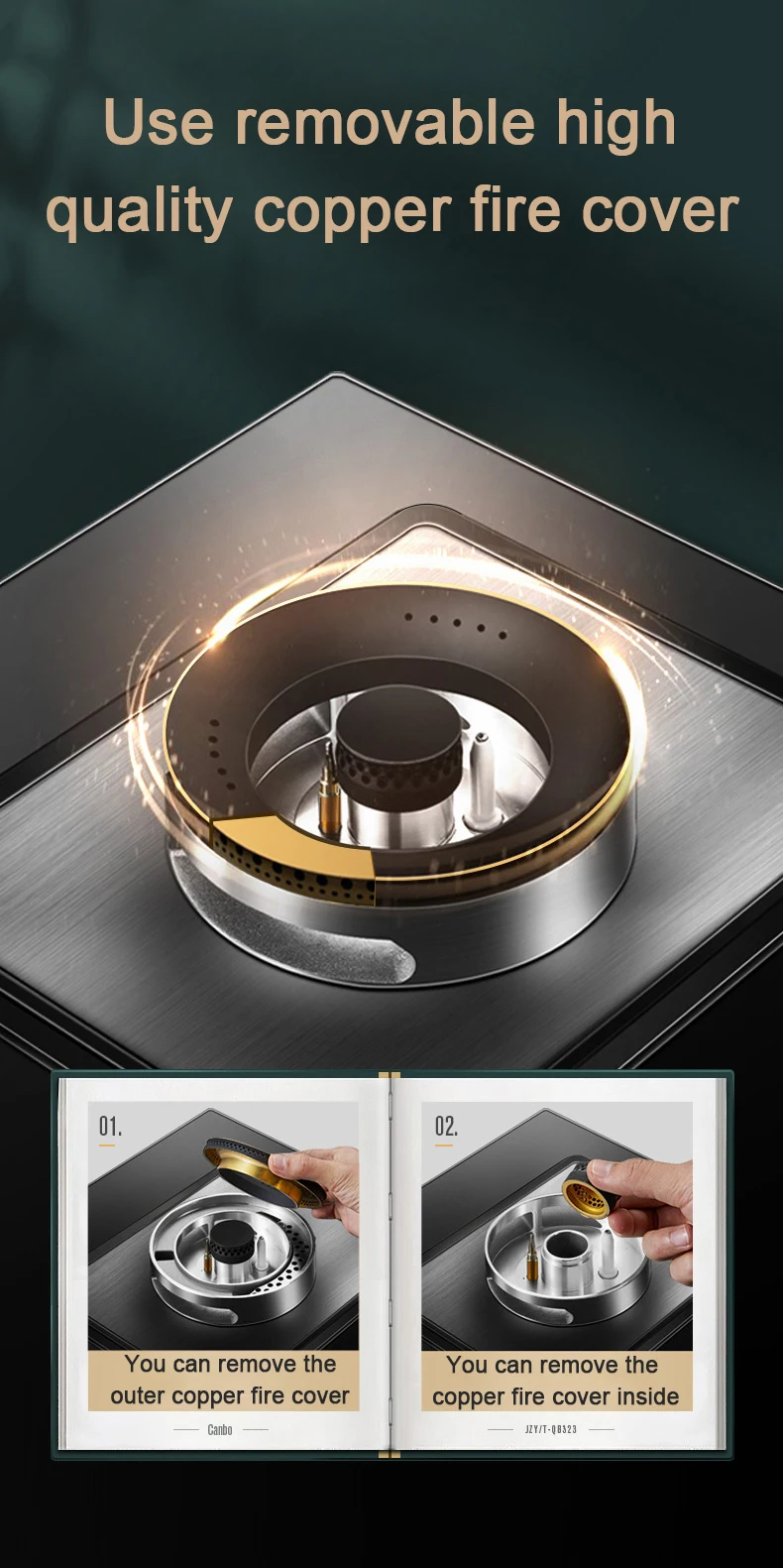 ダブルバーナー内蔵ガスコンロ - 家庭用キッチン向けセラミッククリスタルプレートクックトップ、高効率で安全機能付き