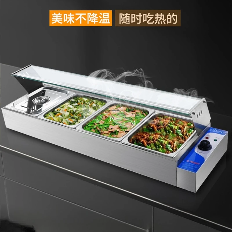 Stainless Steel Thermal Insulation Soup Pool Glass Cover Insulation Table Electric Heating  Food Table Sale Dining Control