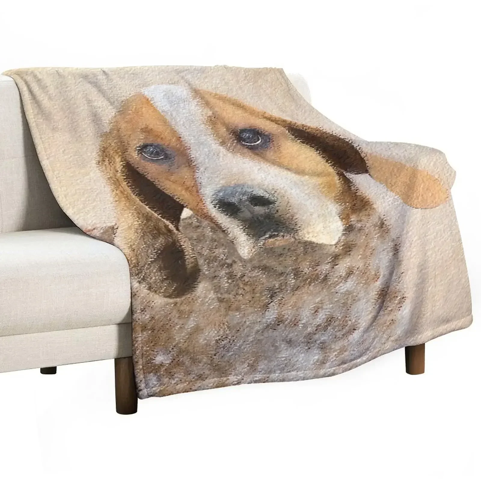 American English Coonhound Painting - Original Dog Art Throw Blanket Extra Large Throw Moving Polar Blankets