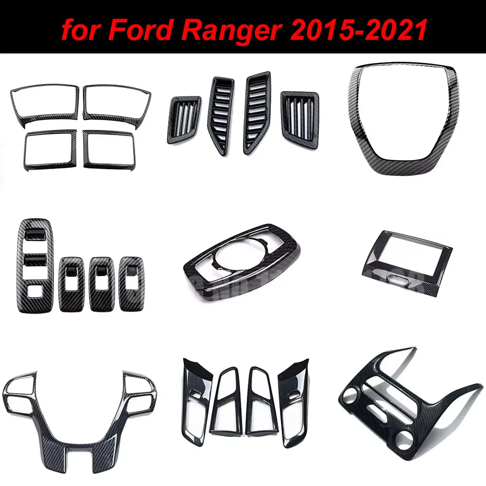 

Fit For Ford Ranger 2015 2016 2017 2018 2019 2020 2021 Carbon Fiber Interior Protection Central Control Panel Air Outlet Pad