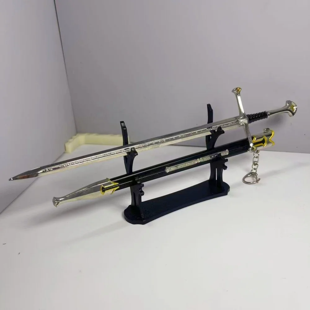 Épée Katana en métal le seigneur des anneaux, 11.8 pouces, sabre Original, couteau Ninja, sabre Katana japonais, accessoires de Cosplay, jouet accessoire