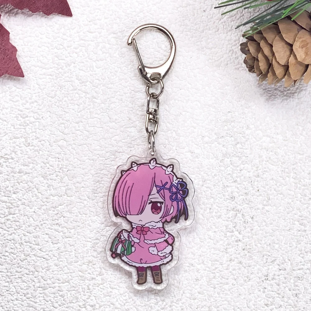 5Pcs Anime Re:ZERO - Starting Life in Another World Keychain Accessories Acrylic Charms Pendant For Bag Keys Backpack Decoration
