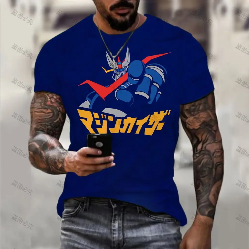 Men\'s  T-Shirt Y2k Tops HD Print T-shirts Mazinger Z 2024 Essentials Oversized Harajuku Clothes High Quality Fashion New Cartoon