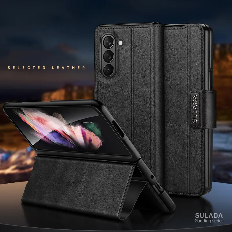 for samsung z fold 5 6 4 3 2 fold6 Luxury Leather Wallet Function Folding Case for Samsung Galaxy Z Fold 5 5G Fold5 Phone Bag