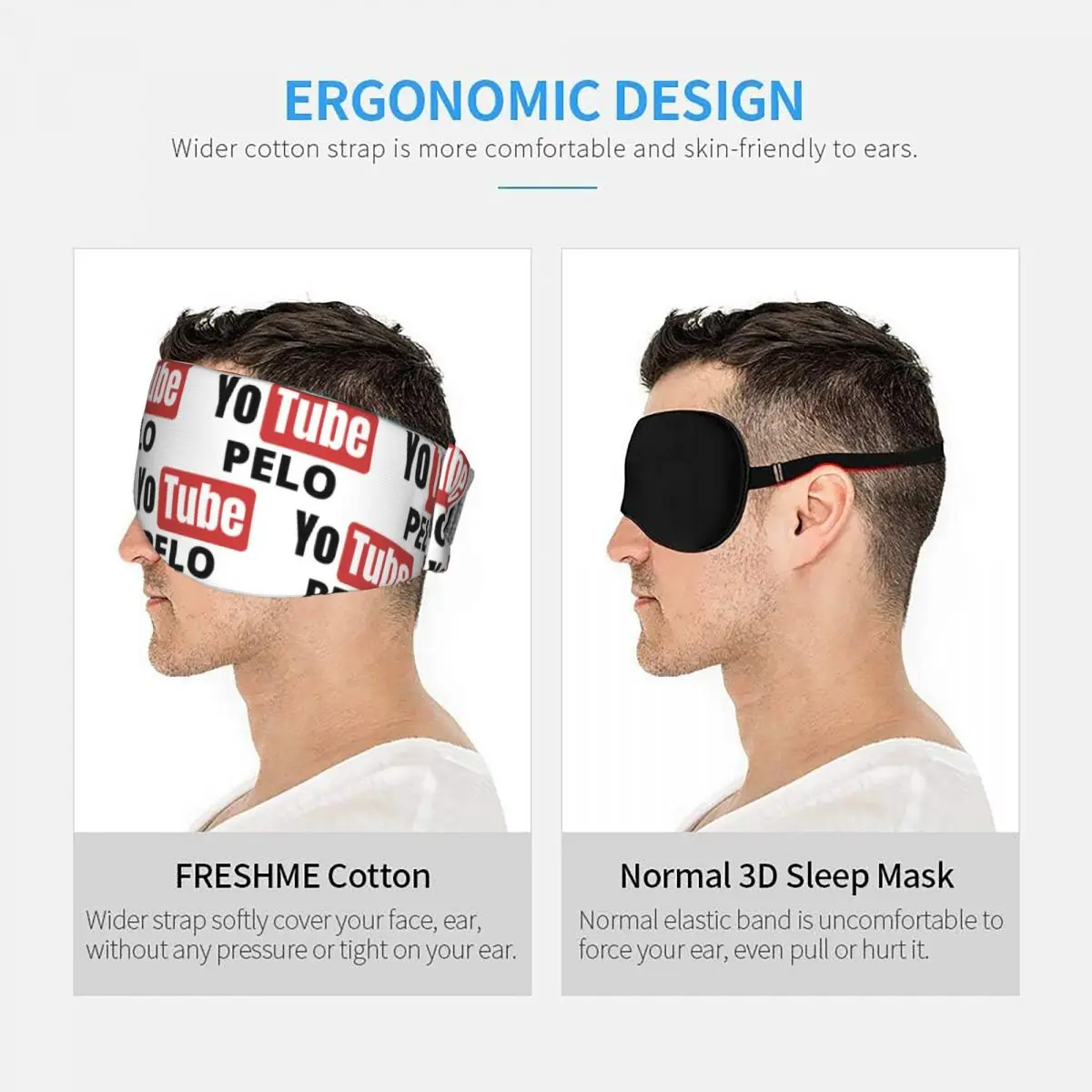 Yo Tube Pelo sleep eye mask Light Blocking Portable Eye Cover for Girls Boys Office Nap Party Gift Eyeshade eyepatch view 5