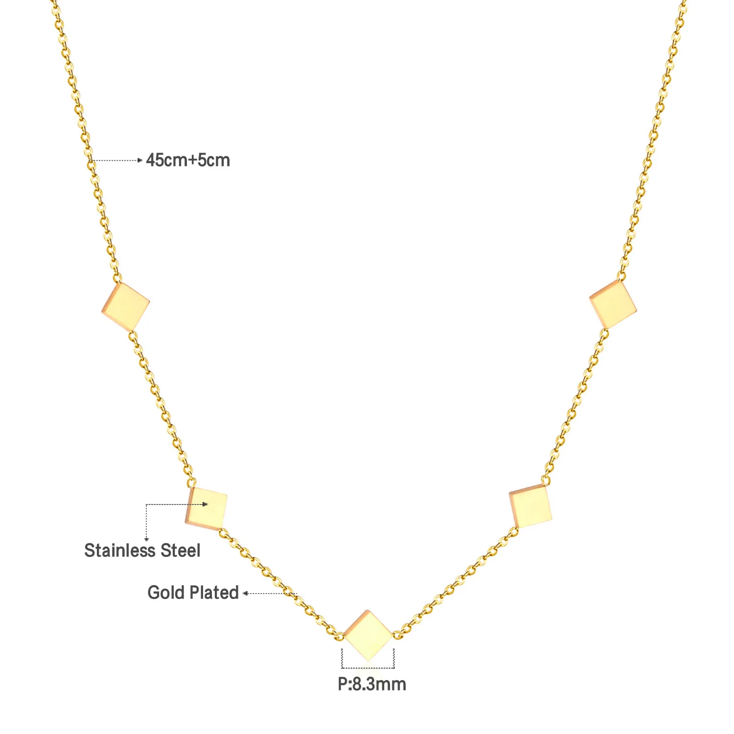 LUXUSTEEL Dainty Luxus Edelstahl Halskette Frauen Goldene Farbe Runde CZ Kristall Charme Kragen Bijoux Acier Inoxidable Femme