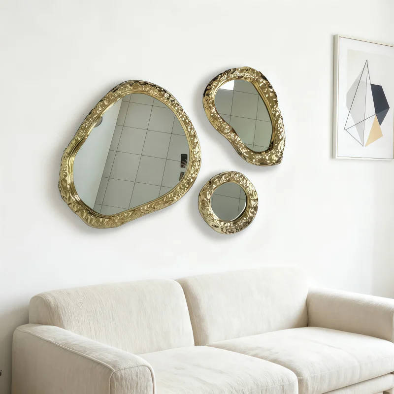Gold border metal stainless steel office hotel living room bedroom villa Restaurant store background wall wall decoration