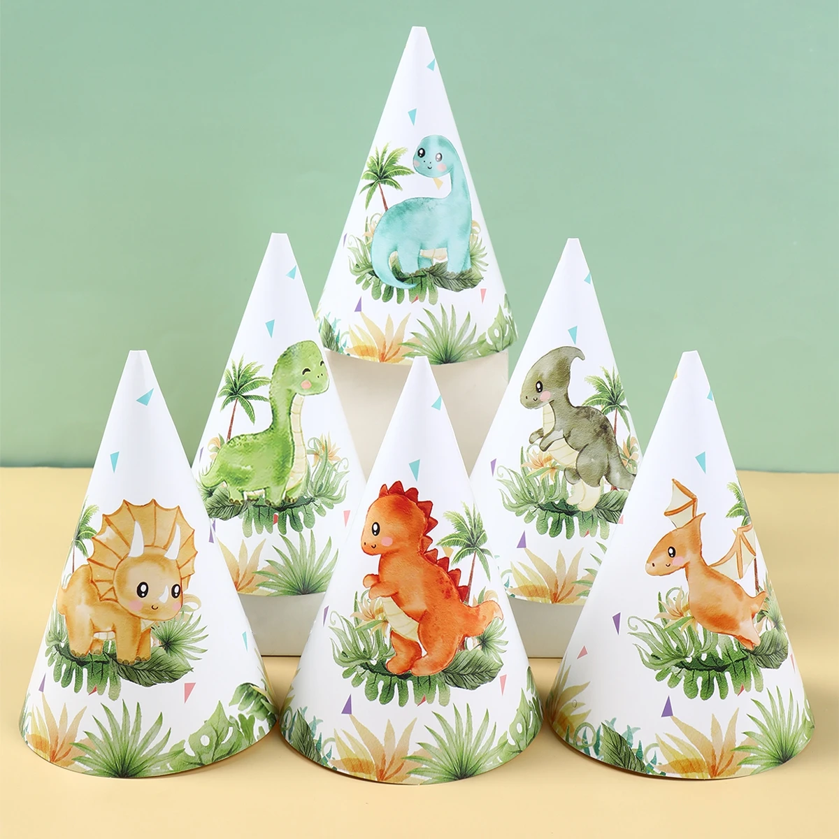 Dinosaur Party Paper Birthday Hats Happy Dinosaur Birthday Party Decoration Kids Jungle Safari Party Supplies Baby Shower Boy