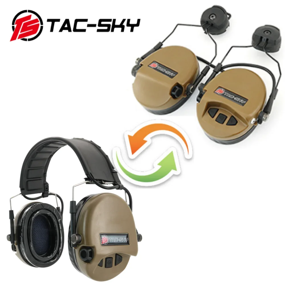 TS TAC-SKY Tactical Electronic Earmuffs Shooting Hunting Hearing Protection Noise Canceling Pickup Tactical Sordin Headset