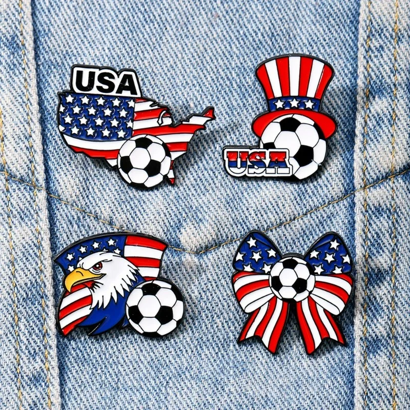 Mexican Canadian American Football Event Commemorative Badges Support Pins Clothing Accessories Decorative Items