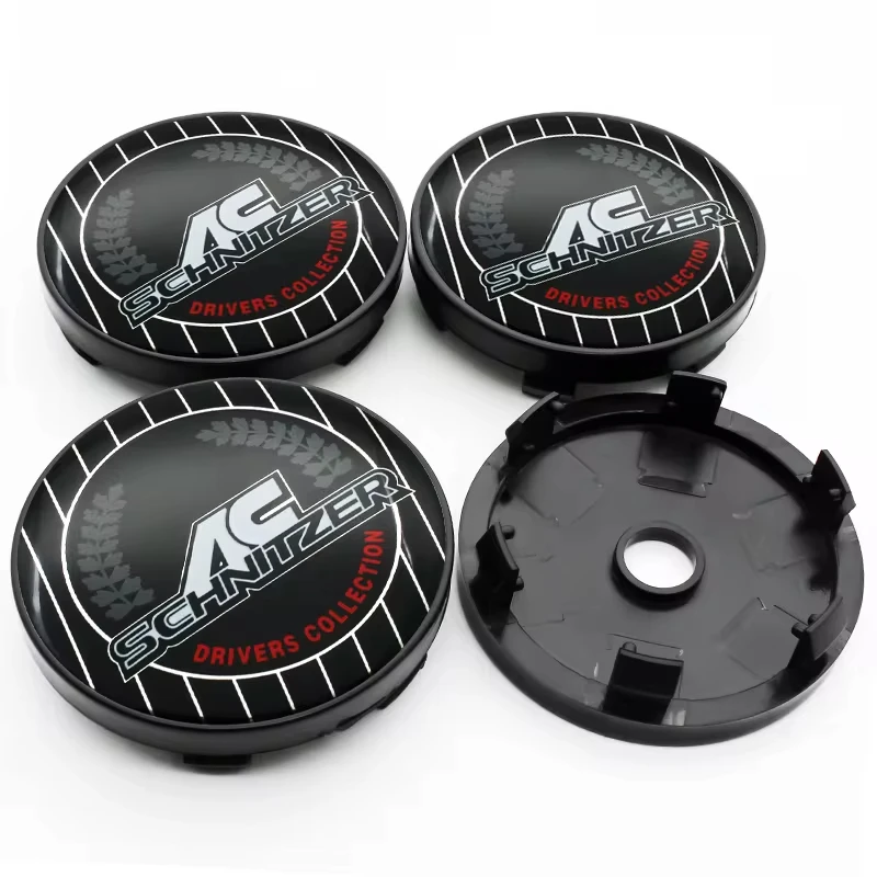 4pcs/set Universal 60mm AC SCHNITZER Emblem Car Wheel Center Cap Hub Covers Badge For HONDA TOYOTA BMW KIA Chevrolet FORD LEXUS