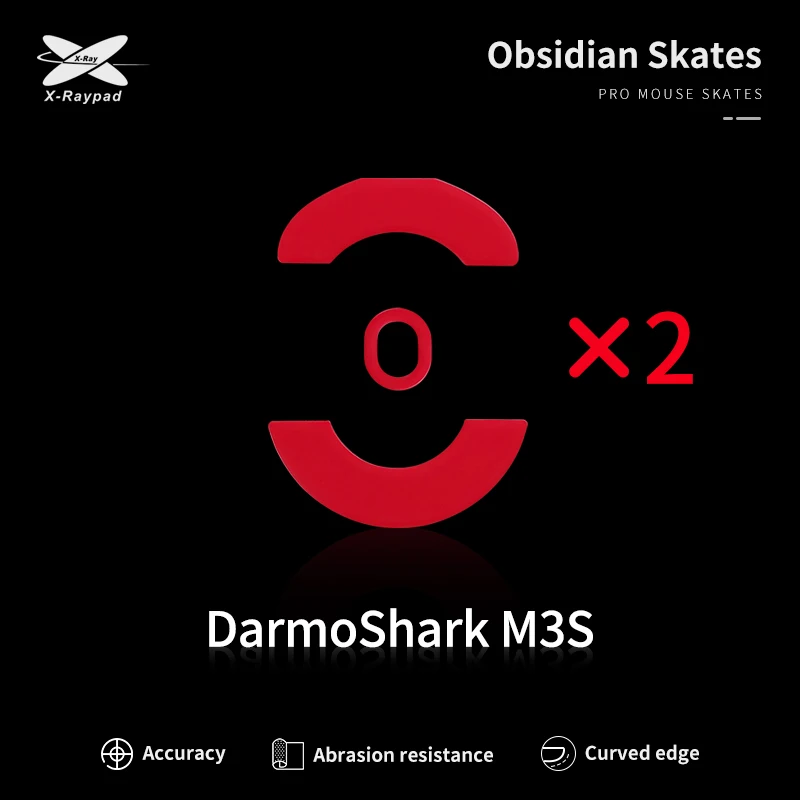 X-Raypad Obsidian Control Mouse Skates For DarmoShark M3S Gaming mouse