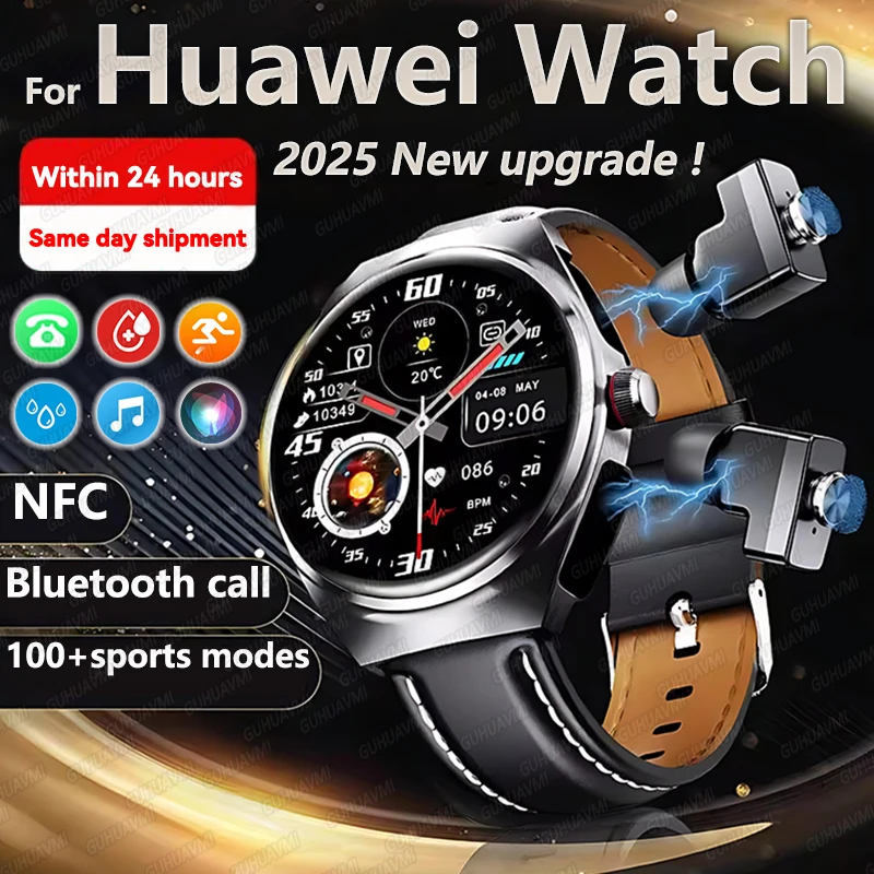 2025 для HUAWEI Новые Ультра Смарт-часы Мужчины 2 в 1 TWS Наушники Bluetooth HD Вызов NFC Музыка Пульсометр Спорт Фитнес Смарт-часы 2025 для HUAWEI Новые Ультра Смарт-часы Мужчины 2 в 1 TWS Наушники Bluetooth HD Вызов NFC Музыка Пульсометр Спорт Фитнес Смарт-часы