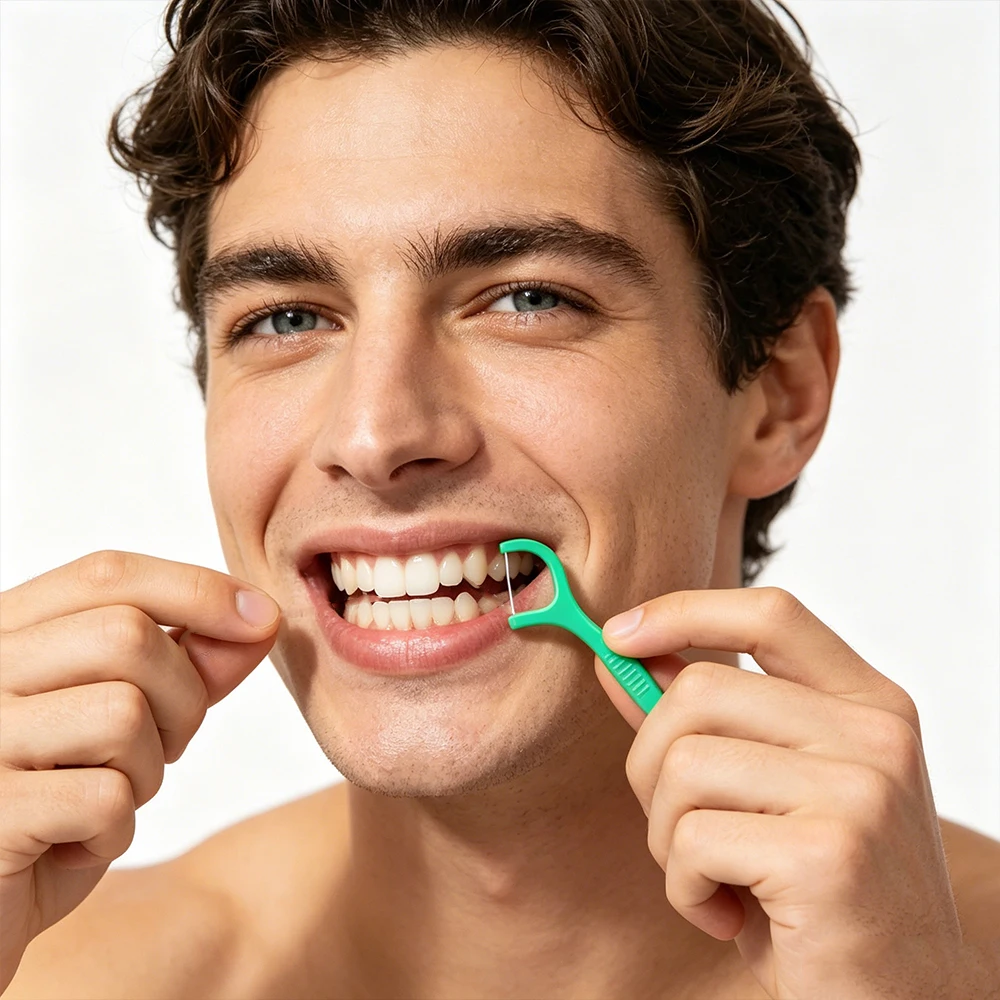 Dental Floss Picks 52 Counts Individually Wrapped Boxed Fruit Mint Multi‑Flavor Disposable Teeth Cleaning Floss Sticks Oral Care
