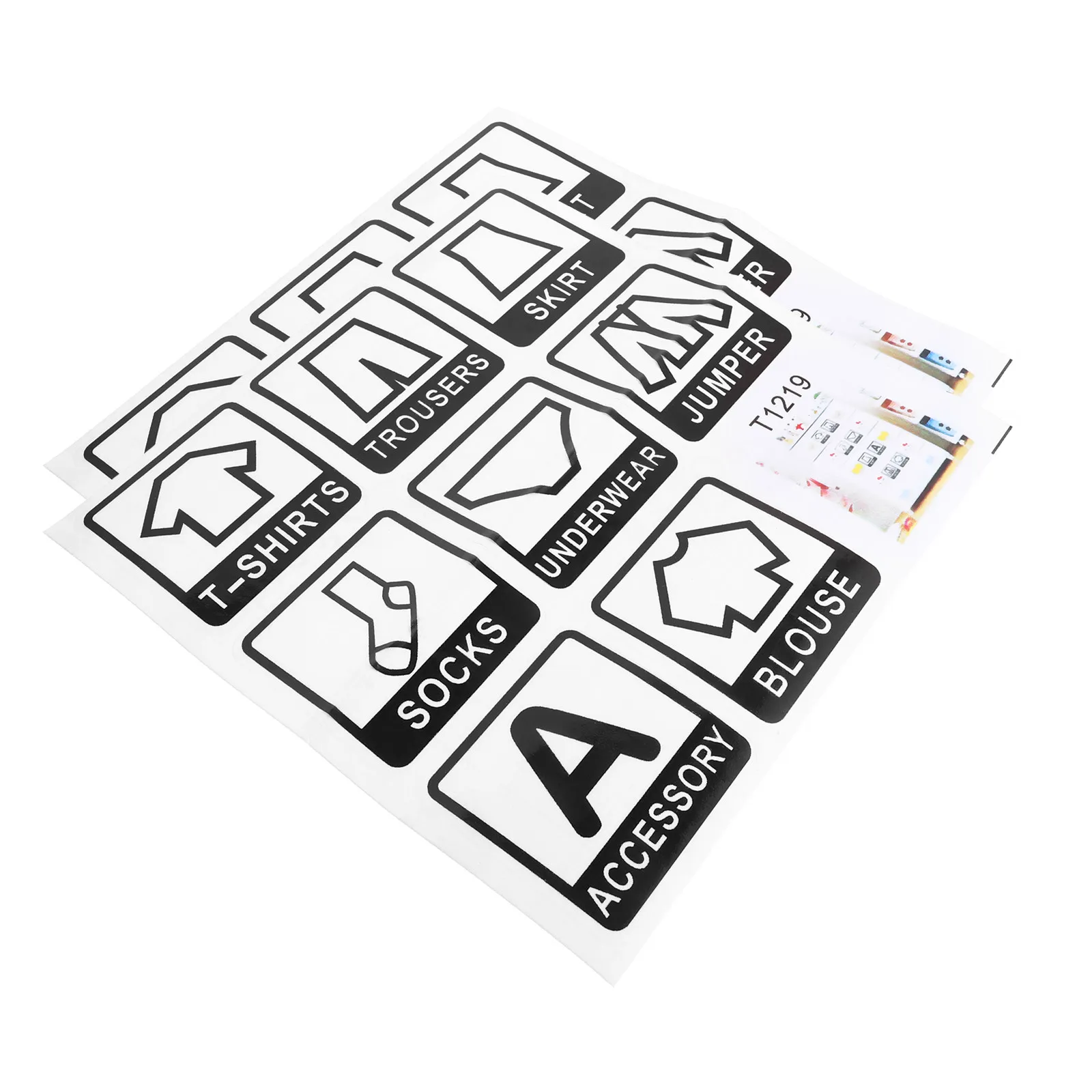 2Pcs Non-Slip Clothing Label Stickers for Bedroom Living Room Hotel Dresser Classification Organizing Garments Clearly Visible