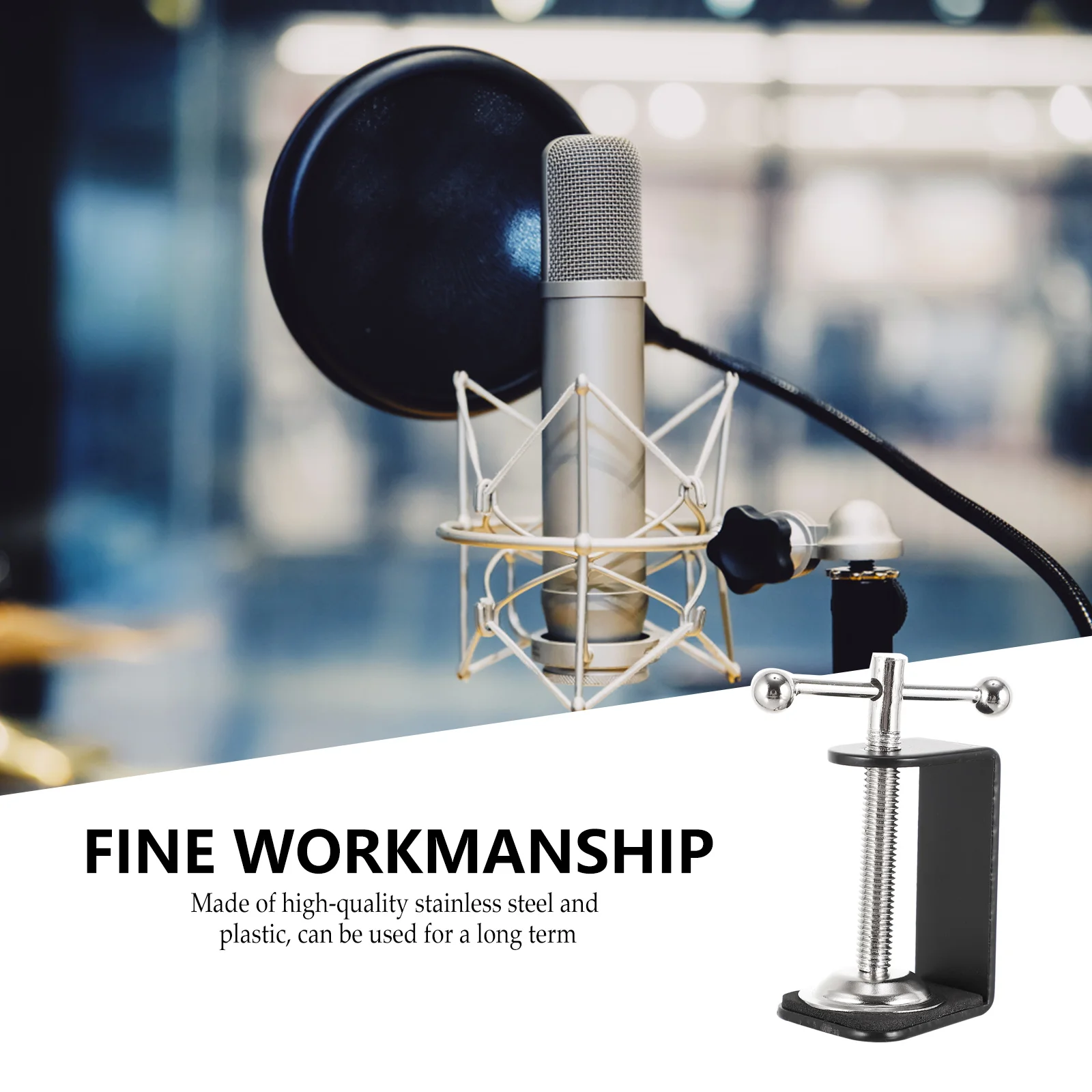 

2Pcs Durable Desk C Clamps Universal Table Mount Bracket for Working Lamp Long Arm Holder Stand Replacement Fixing Clips