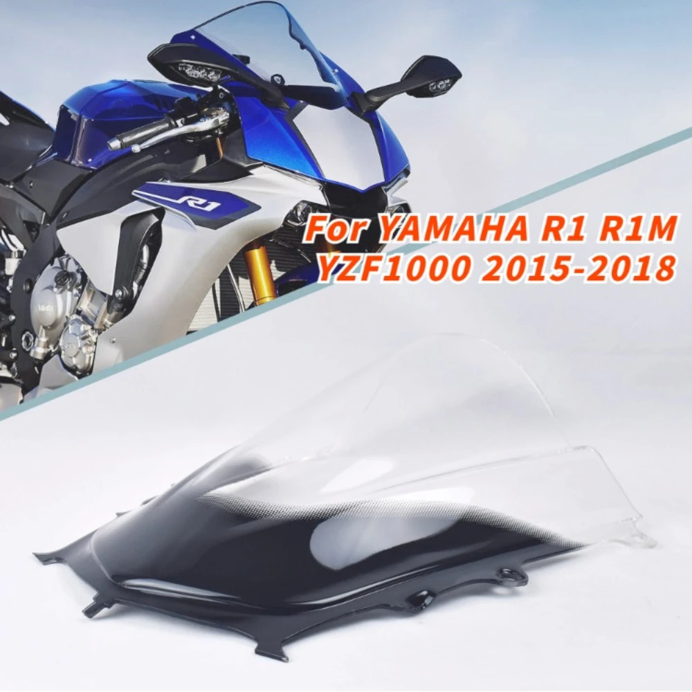 

ABS Windscreen Smoke Black Double Bubble Windshield Deflector For Yamaha 2015 2016 2017 2018 YZF R1 R1M R1S YZFR1