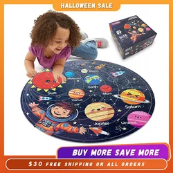 Puzzles for Kids Ages 4-6, Kids Puzzles with Solar System Planets, 70 Piece Round Large Floor Puzzles for Kids Ages 3+