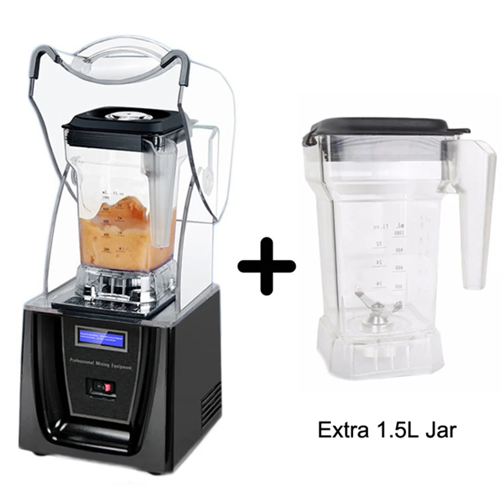 GZKITCHEN Commercial Ice Blender with 1.5L BPA free + One More Blender Jar Cup 1.5L